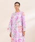 Women's Pret Cotton Viscose Purple Embroidered Straight Shirt